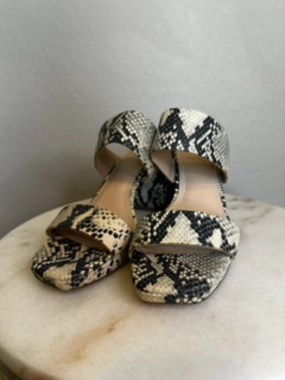 BP Summer Snake Print Sandals w/ a heel